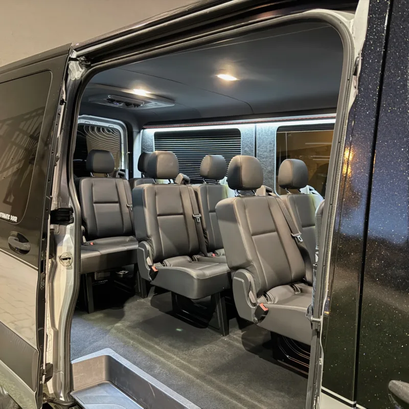 Mercedes-Benz Sprinter 8+1 — interior through the open door